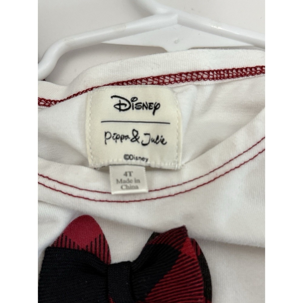 Disney Pippa & Julie Minnie Mouse  2 Piece Flannel Jumper‎ With Matching Top 4T - Picture 4 of 7